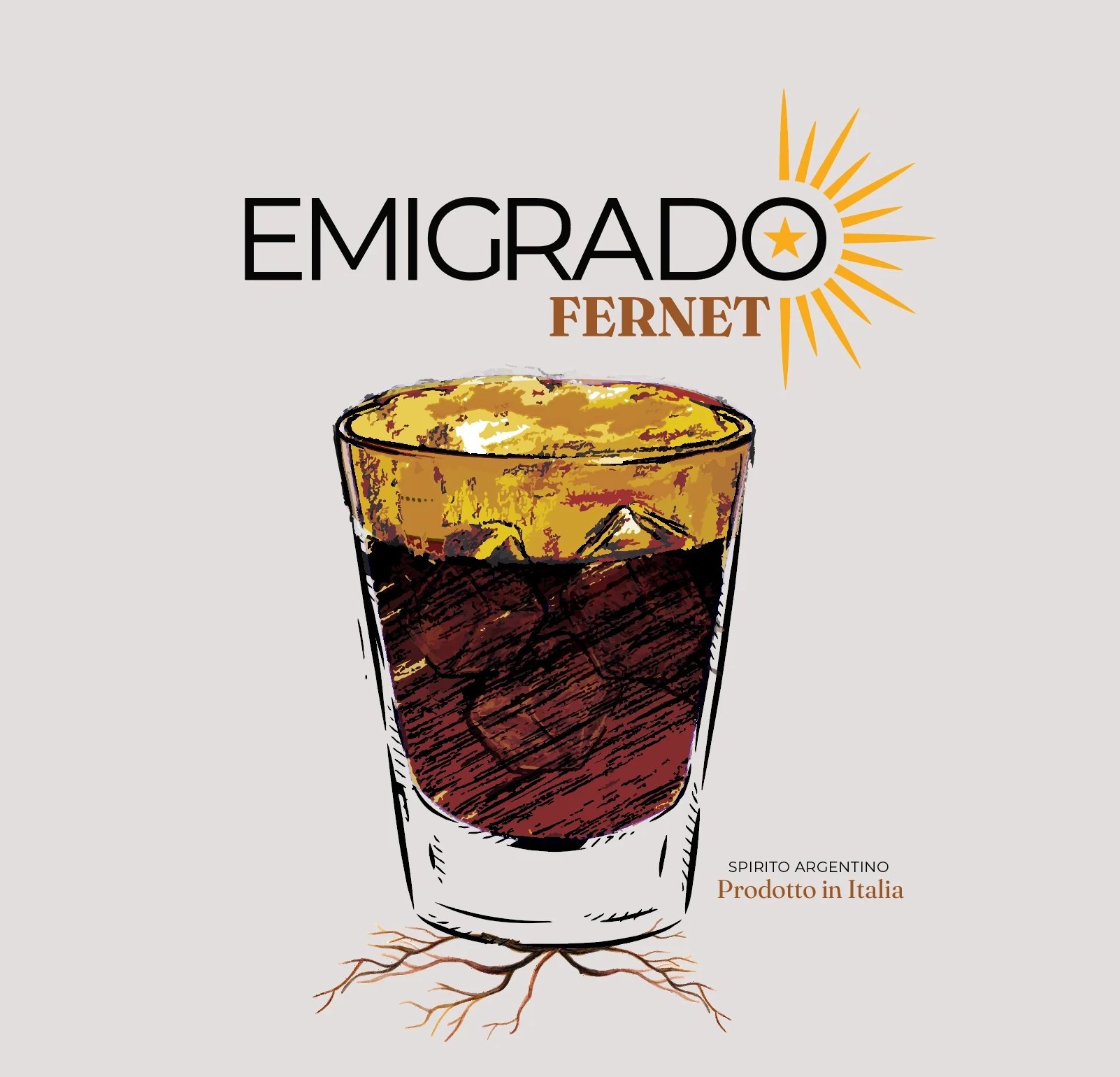 Fronte dell'etichetta di Emigrado Fernet